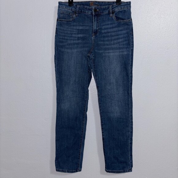 KUT from the Kloth Catherine Boyfriend Jeans 12 Empathetic Blue Wash Mid Rise - Picture 1 of 11